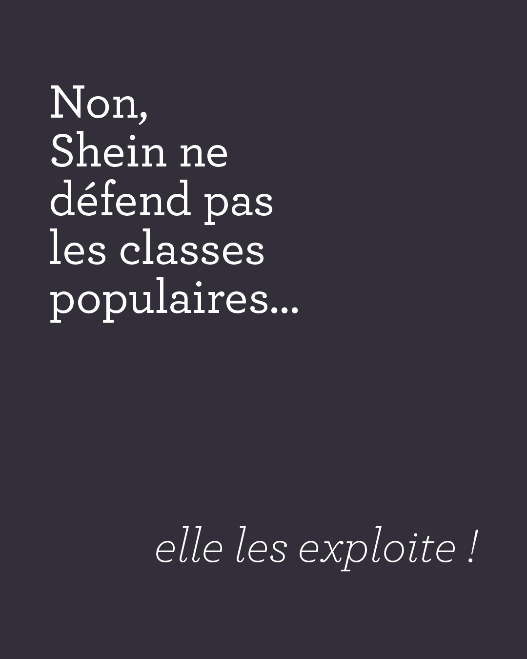 Notre réaction à la campagne publicitaire de Shein