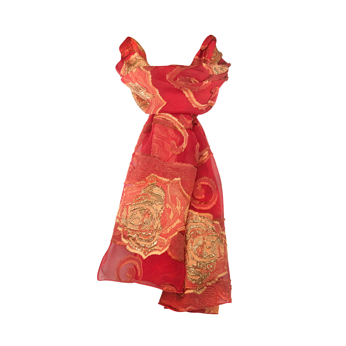 Foulard en soie lancé découpé Lili