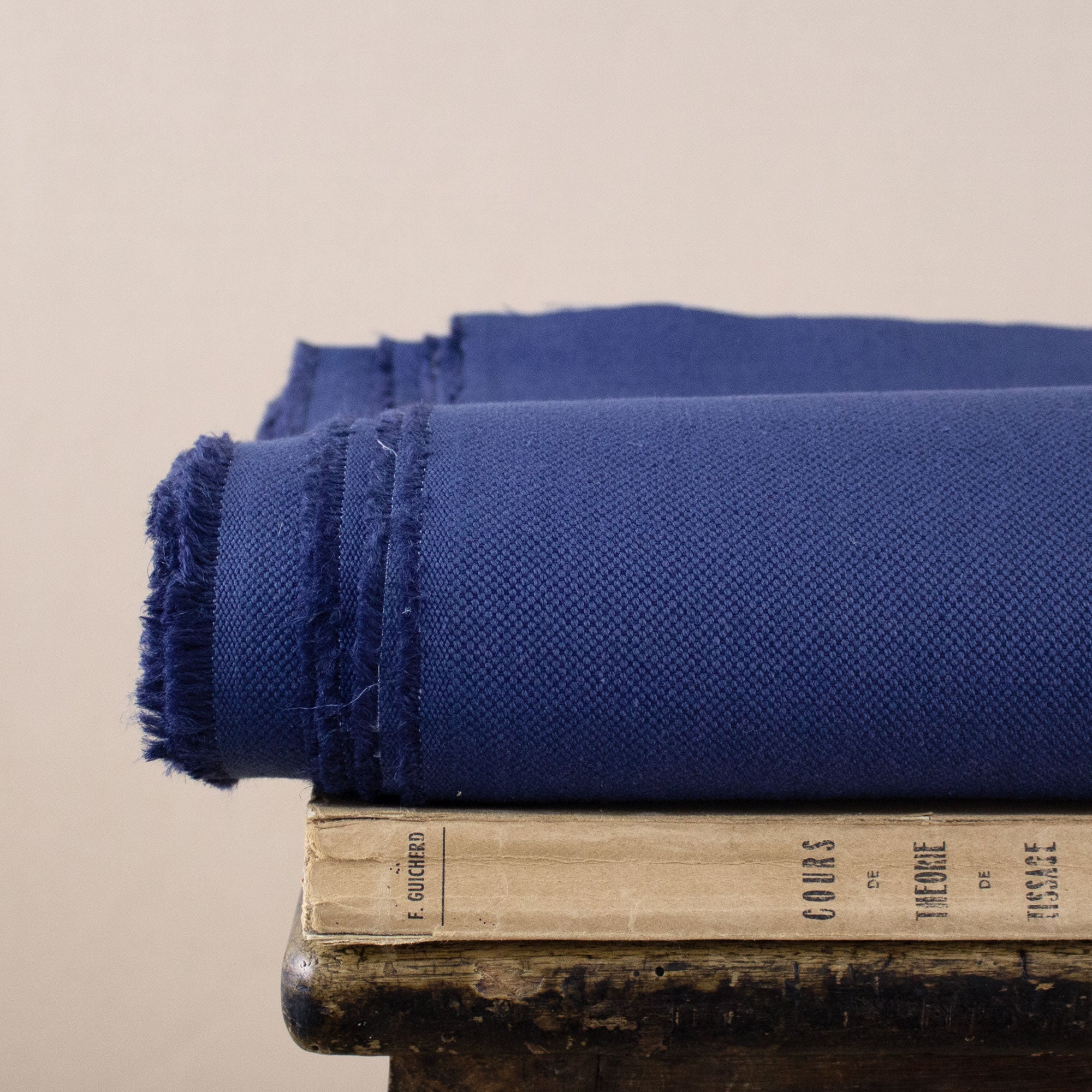 Tissu en lin et coton bleu jean - Philéone