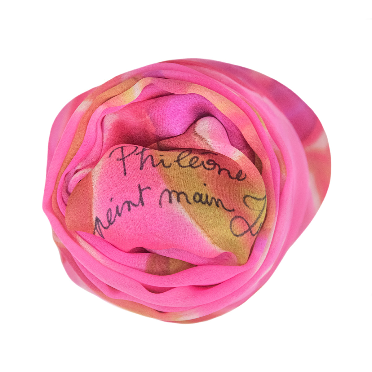 Foulard peint main en soie Rosalie