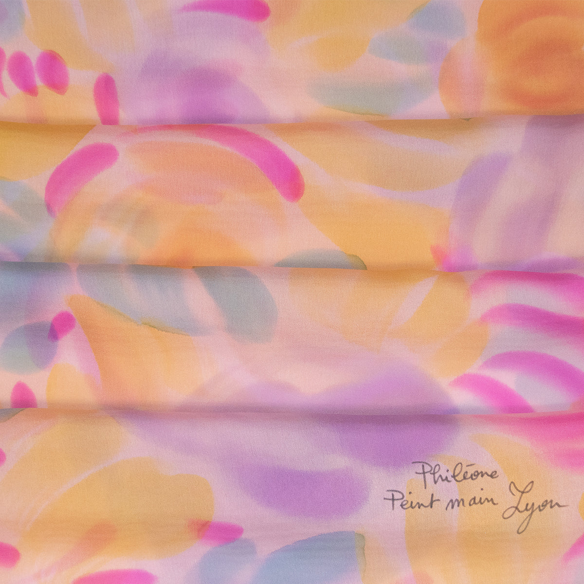 Camille hand painted silk scarf