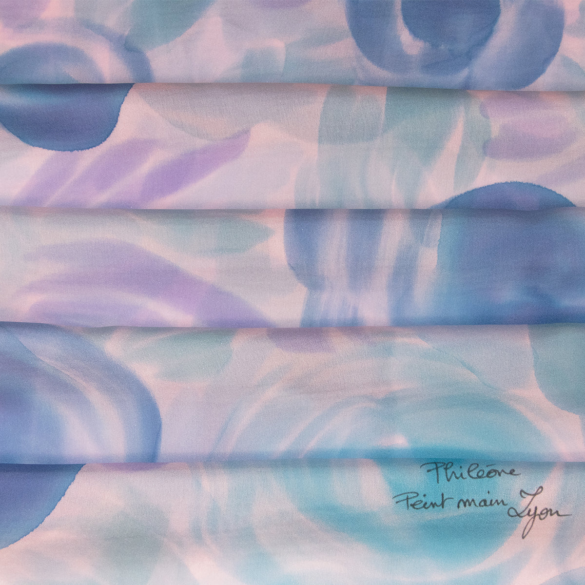 Bertille hand painted silk scarf