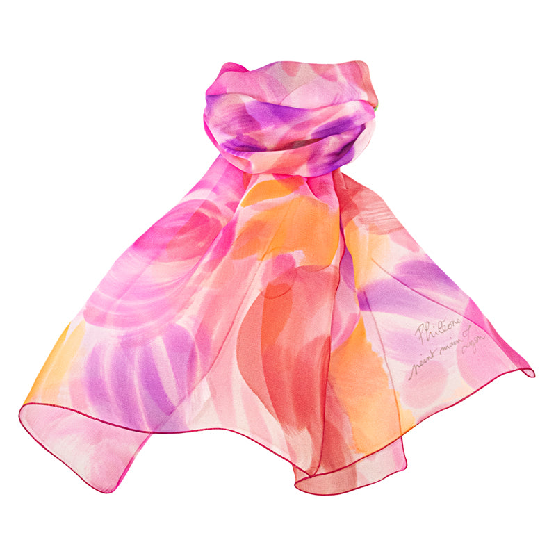 Foulard en soie peint à la main Flore