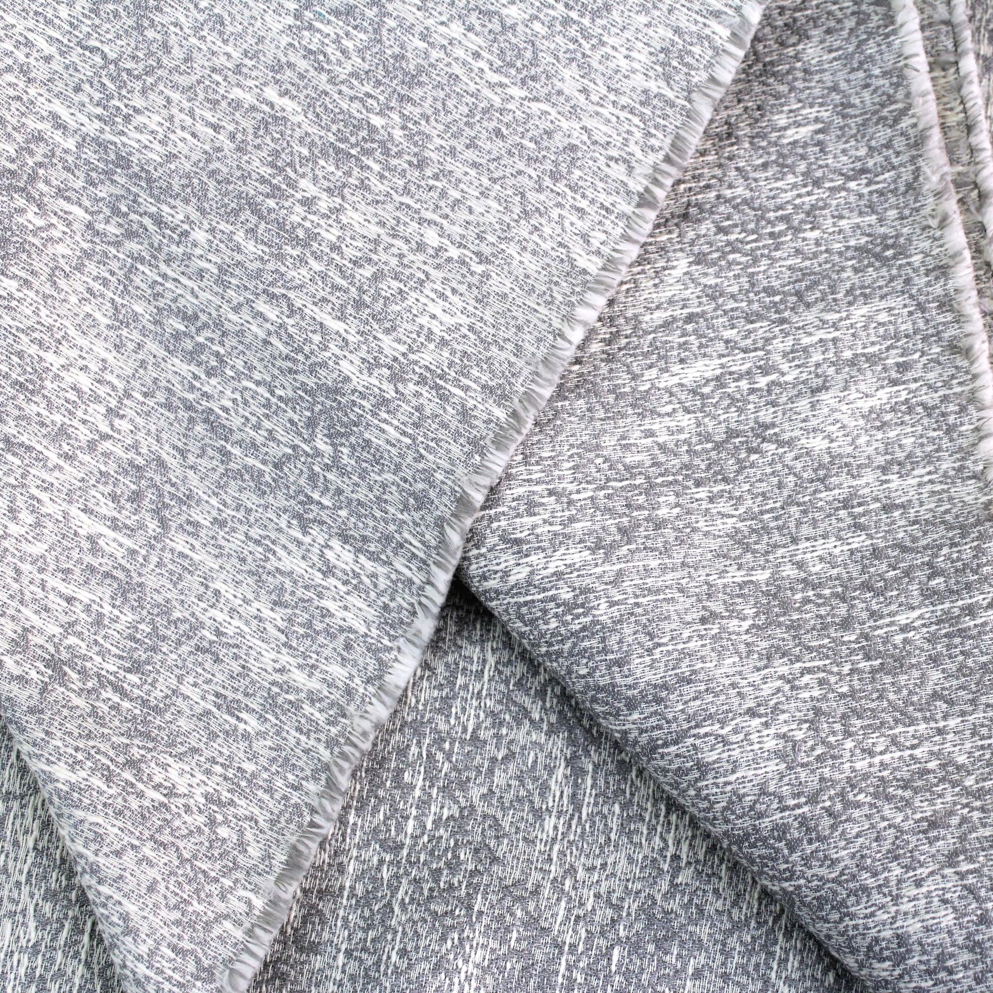 Gray and white cotton jacquard fabric