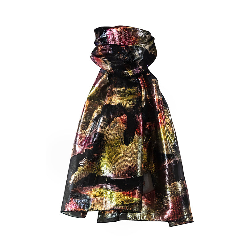 Foulard en soie lancé découpé Oriane