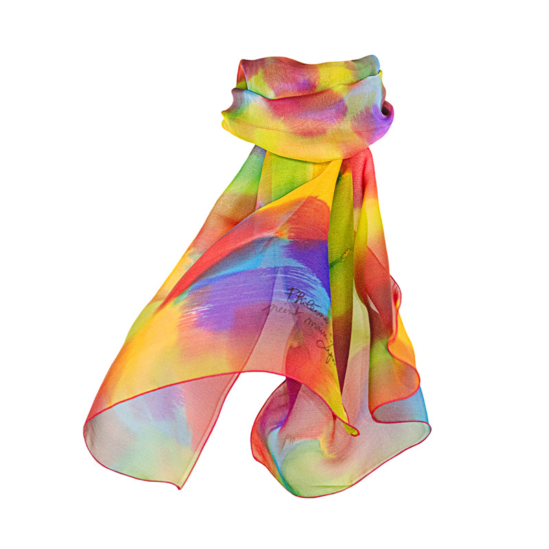Foulard en soie peint à la main Mélodie