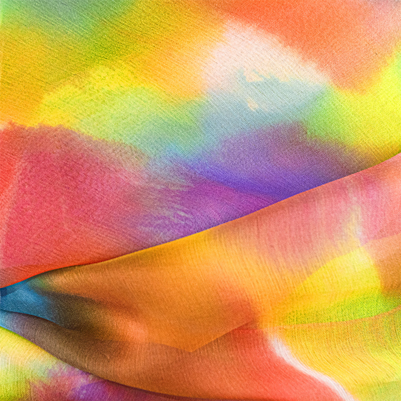 Foulard en soie peint à la main Mélodie