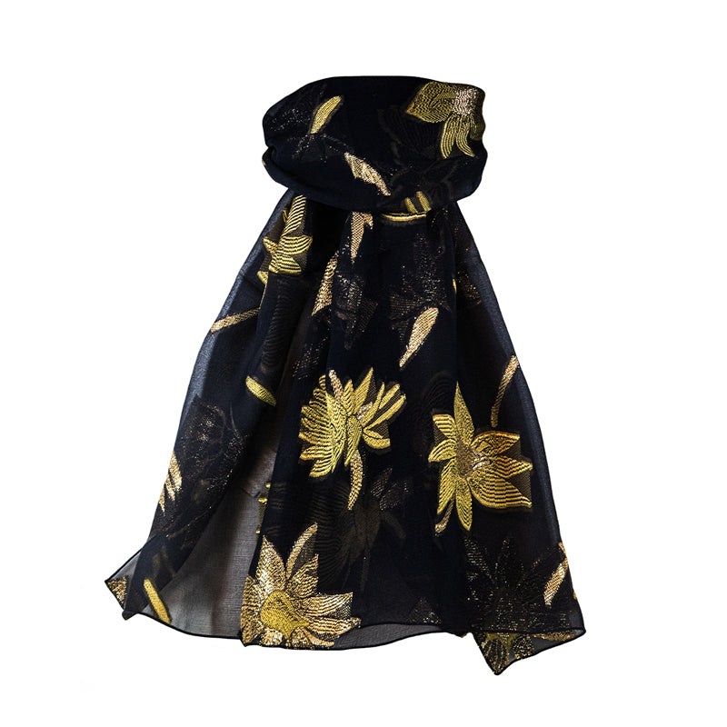 Foulard en soie lancé découpé Ornella