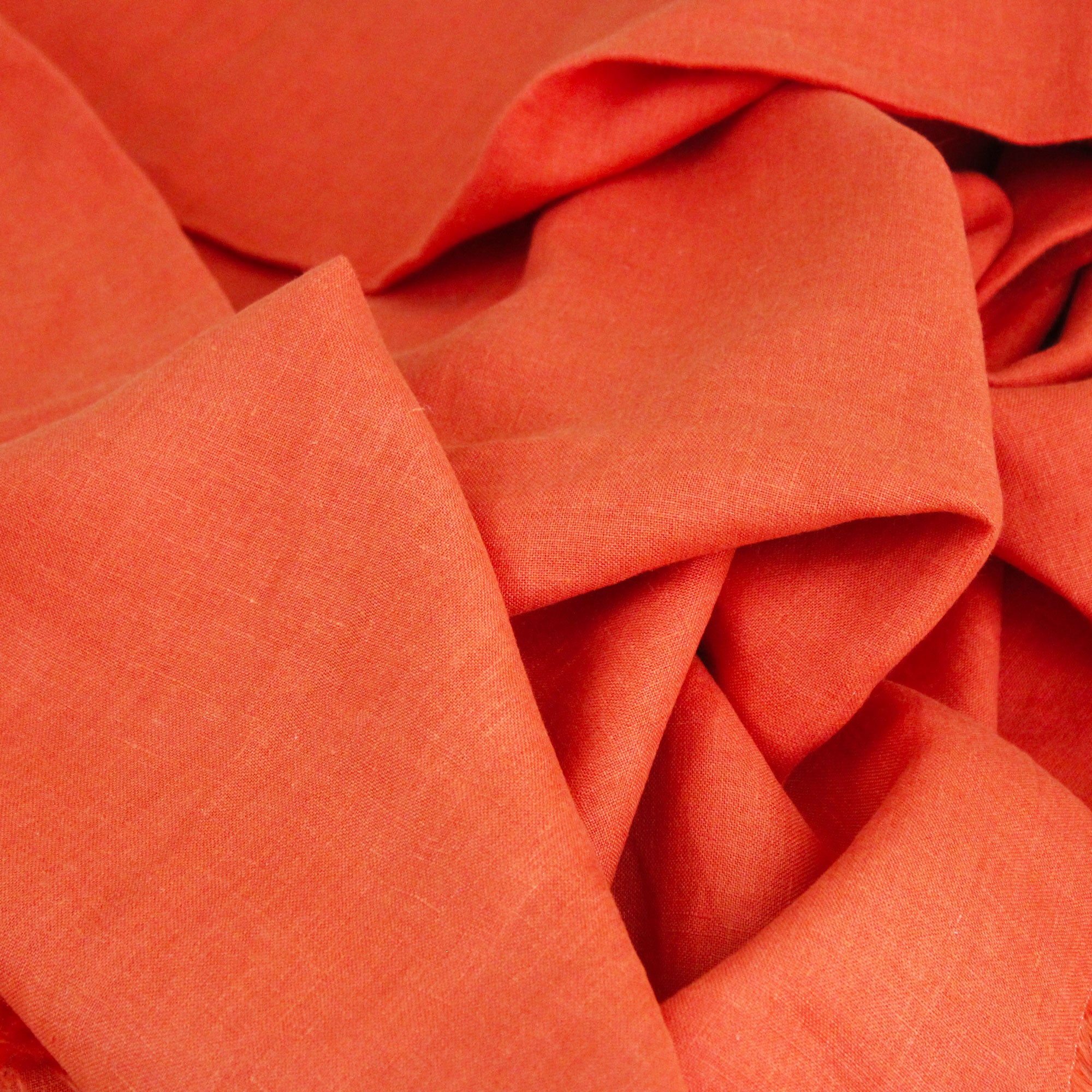 Coupon de tissu en lin mandarine 140 x 200 cm