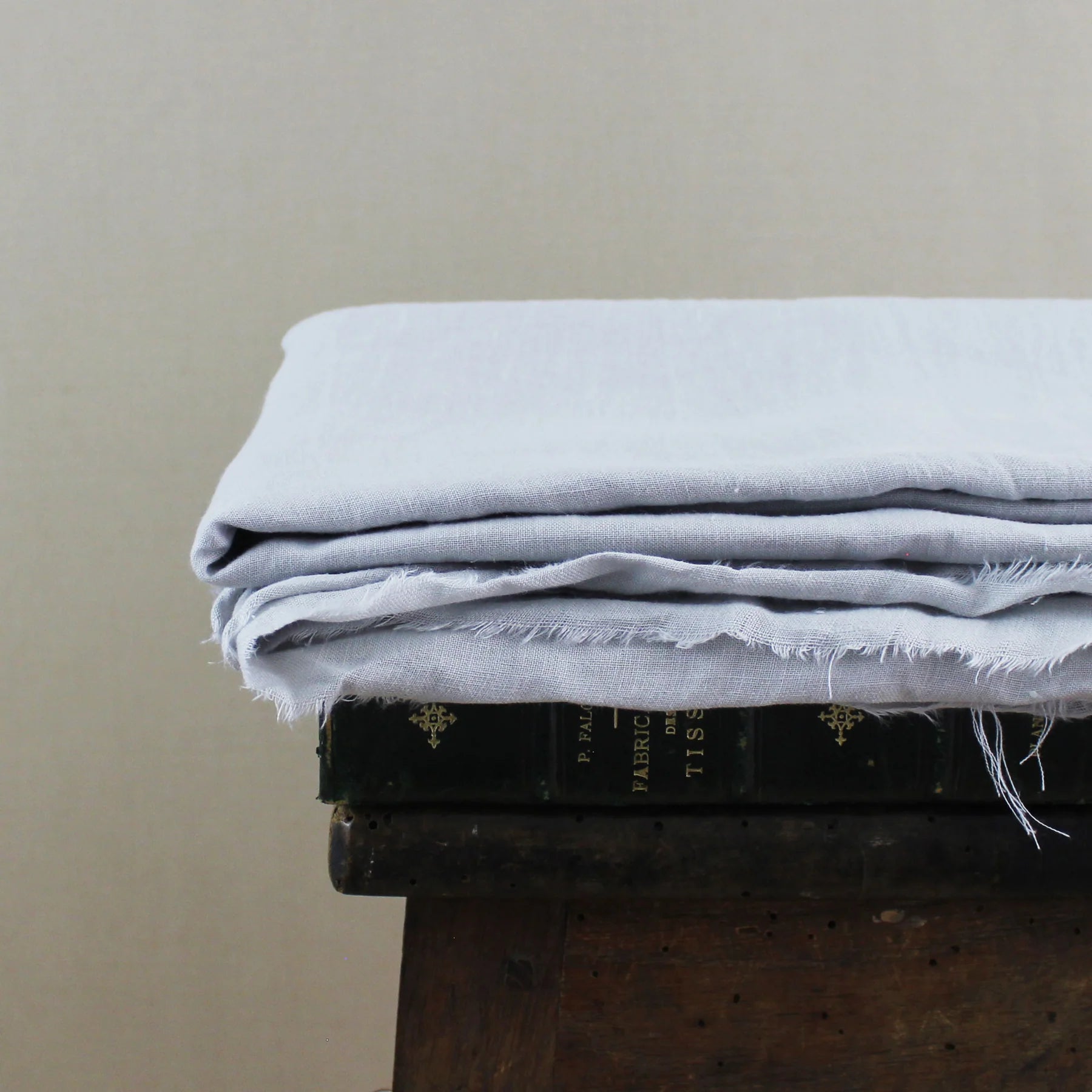 Pearl gray linen fabric coupon