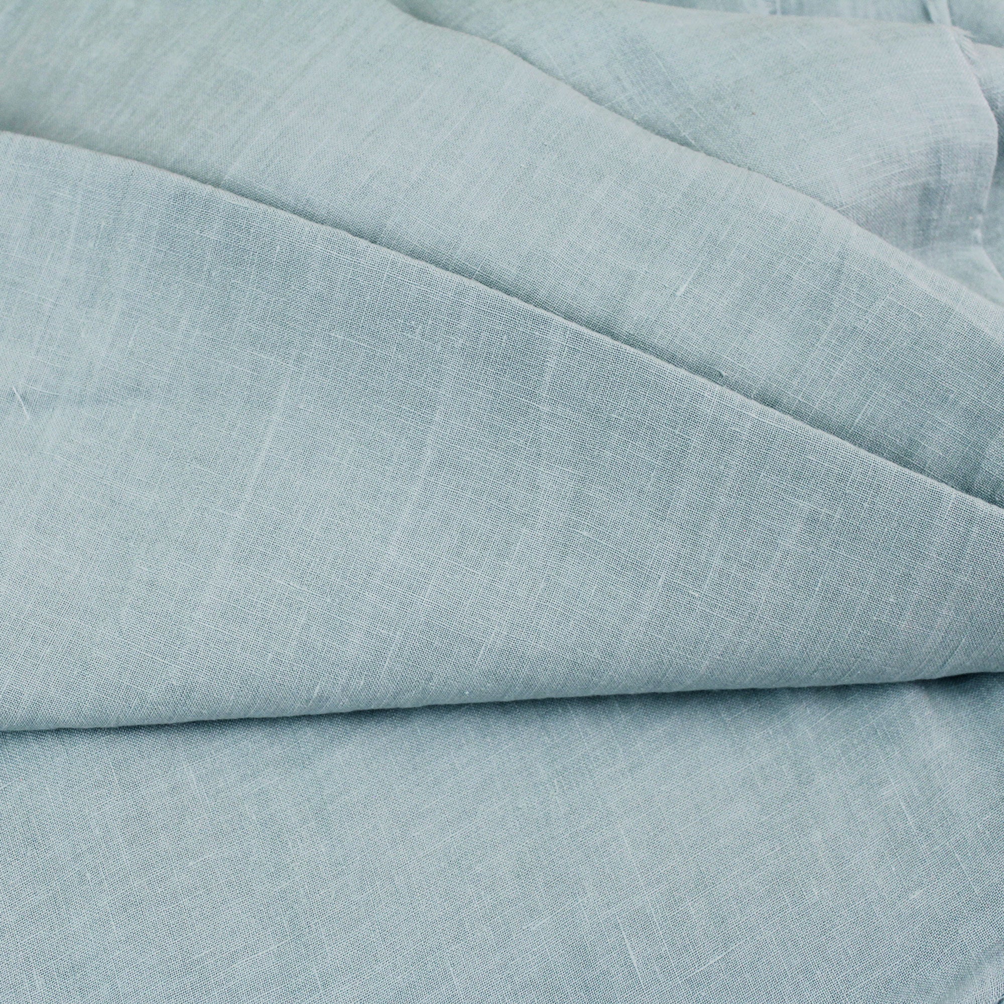 Water green linen fabric coupon