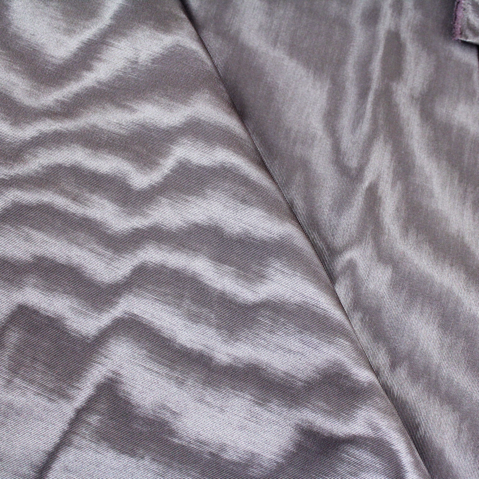 Moire fabric coupon in viscose and purple gray cotton