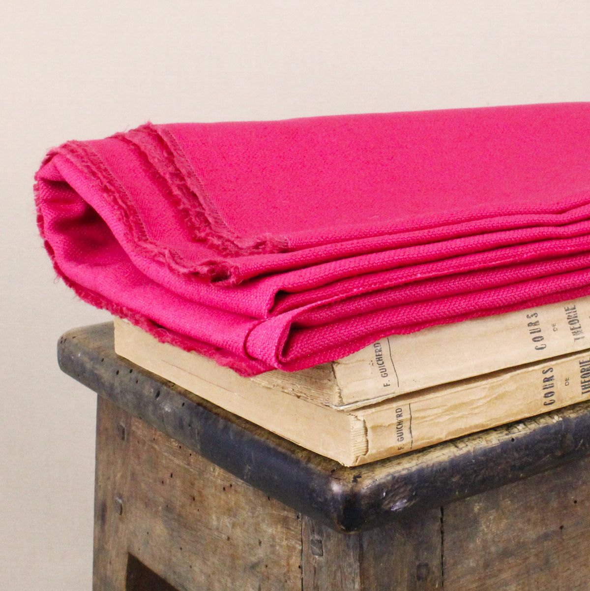 Tissu en lin et coton rose fuschia - AERO