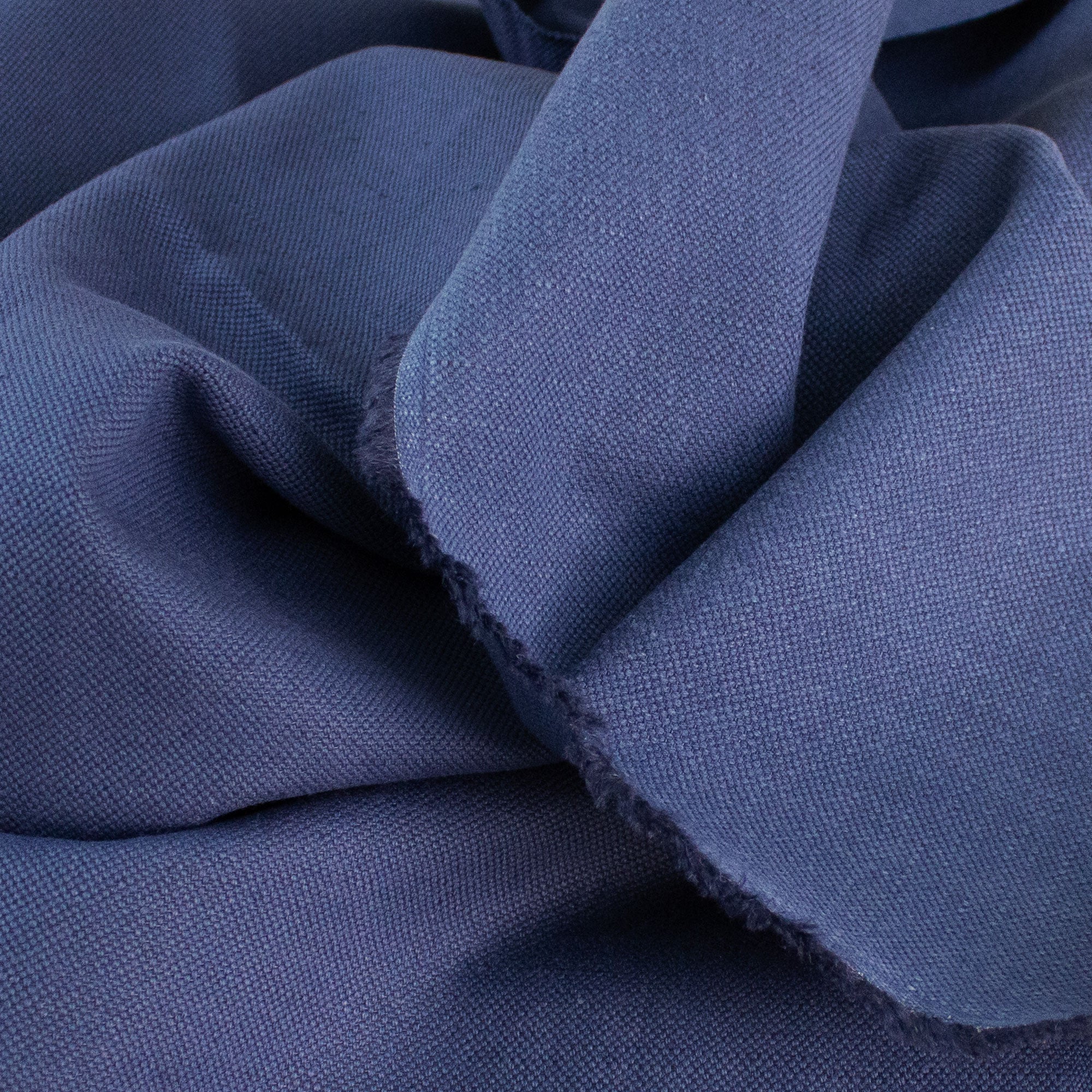 Tissu en lin et coton bleu jean - Philéone