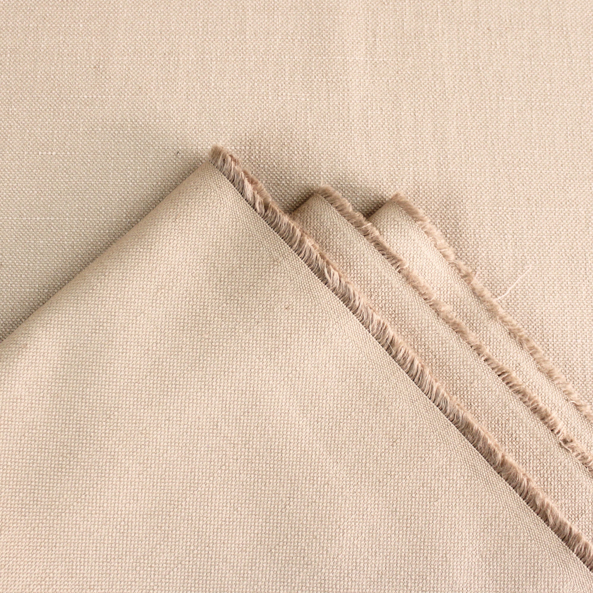 Tissu en lin et coton beige - Philéone